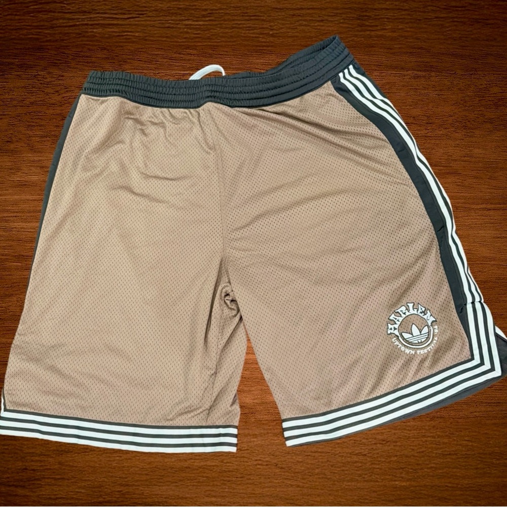 ADIDAS HARLEM UPTOWN FESTIVAL MENS SHORTS TREE STRIPES DOWN.DRAWSTRING WAIST 2XL